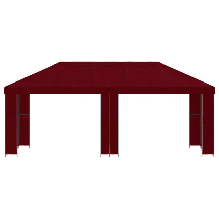 Trädgårdsgazebo 6 x 3 m Vinröd Polyester och Stål 190