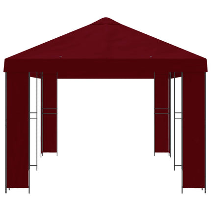 Trädgårdsgazebo 6 x 3 m Vinröd Polyester och Stål 190