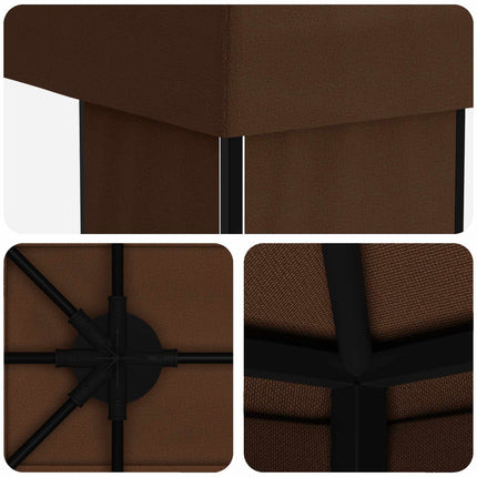 Trädgårdsgazebo 6 x 3 m Brun Polyester och Stål 190
