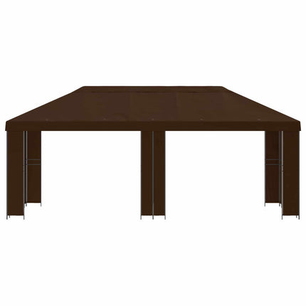 Trädgårdsgazebo 6 x 3 m Brun Polyester och Stål 190 gsm