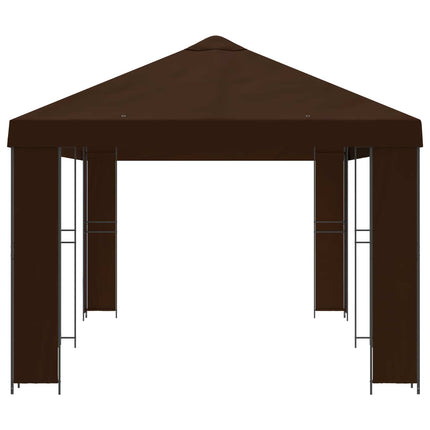 Trädgårdsgazebo 6 x 3 m Brun Polyester och Stål 190 gsm