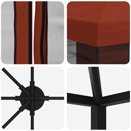 Trädgårdsgazebo med sidoväggar 6 x 3 m Terracotta