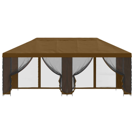 Paviljong med väggar 6 x 3 m Taupe Polyester och Stål 190