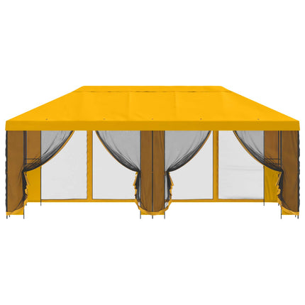 Paviljong med väggar 6 x 3 m Gul Polyester och Stål 190