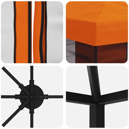 Trädgårdsgazebo med sidoväggar 6 x 3 m Orange