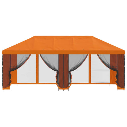 Paviljong med väggar 6 x 3 m Orange Polyester och Stål 190