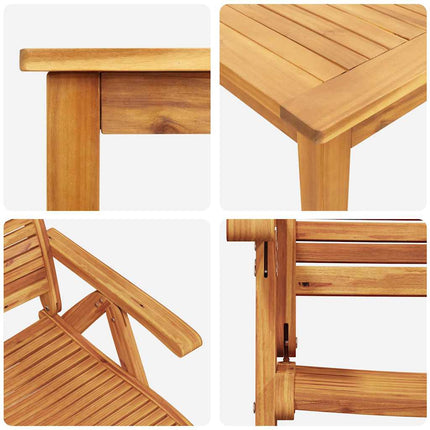 Trädgårdsmöbelset 5 pcs Brun Massivt Akaciaträ