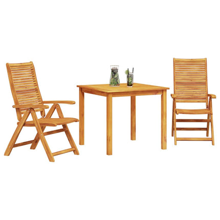 Trädgårdsmöbelset 3 pcs Brun Massivt Akaciaträ