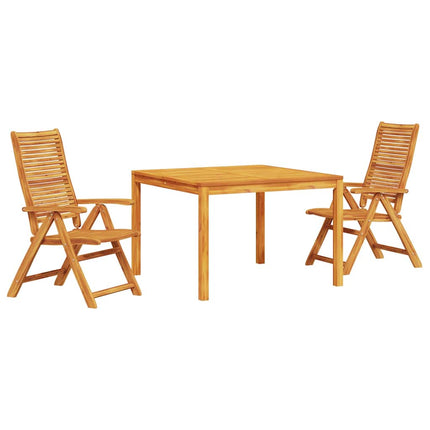 Trädgårdsmöbelset 3 pcs Brun Massivt Akaciaträ