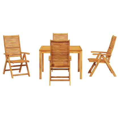 Trädgårdsmöbelset 5 pcs Brun Massivt Akaciaträ