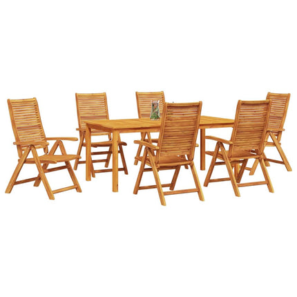 Trädgårdsmöbelset 7 pcs Brun Massivt Akaciaträ