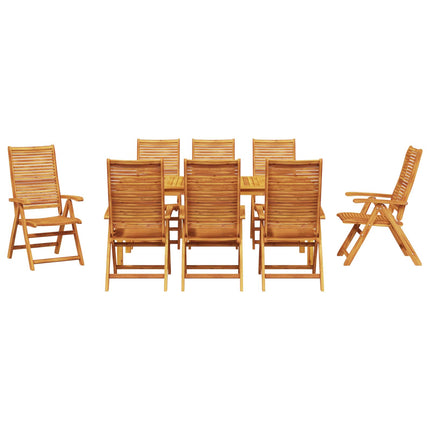 Trädgårdsmöbelset 9 pcs Brun Massivt Akaciaträ