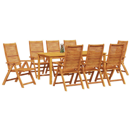Trädgårdsmöbelset 9 pcs Brun Massivt Akaciaträ