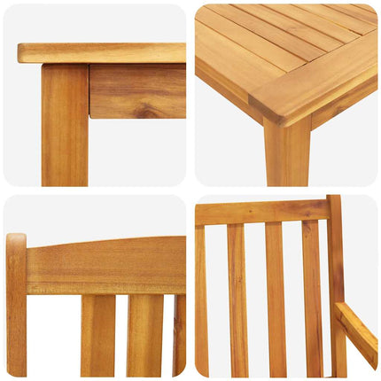 Trädgårdsmöbelset 3 pcs Brun Massivt Akaciaträ
