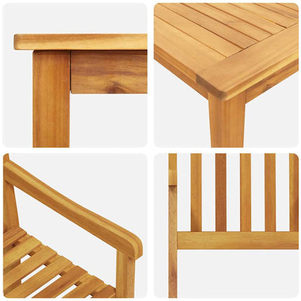 Trädgårdsmöbelset 5 pcs Brun Massivt Akaciaträ