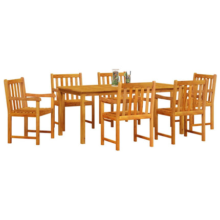 Trädgårdsmöbelset 7 pcs Brun Massivt Akaciaträ