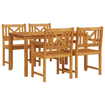 Trädgårdsmöbelset 5 pcs Brun Massivt Akaciaträ