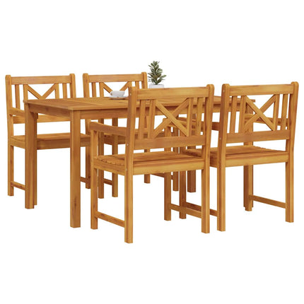 Trädgårdsmöbelset 5 pcs Brun Massivt Akaciaträ