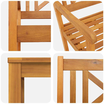 Trädgårdsmöbelset 7 pcs Brun Massivt Akaciaträ