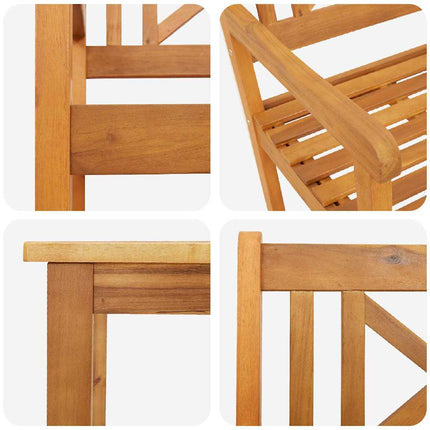 Trädgårdsmöbelset 5 pcs Brun Massivt Akaciaträ