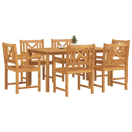 Trädgårdsmöbelset 7 pcs Brun Massivt Akaciaträ