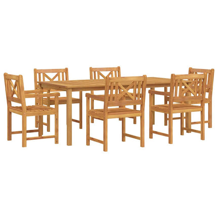 Trädgårdsmöbelset 7 pcs Brun Massivt Akaciaträ