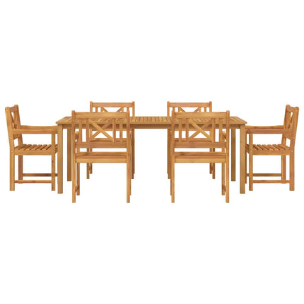 Trädgårdsmöbelset 7 pcs Brun Massivt Akaciaträ