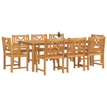 Trädgårdsmöbelset 9 pcs Brun Massivt Akaciaträ