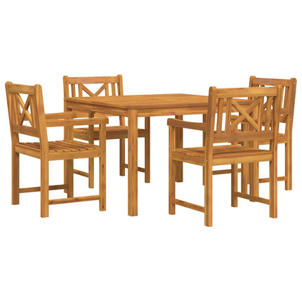 Trädgårdsmöbelset 5 pcs Brun Massivt akaciaträ