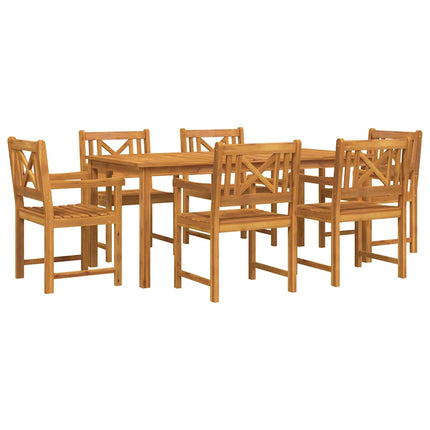 Trädgårdsmöbelset 7 pcs Brun Massivt Akaciaträ