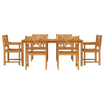 Trädgårdsmöbelset 7 pcs Brun Massivt Akaciaträ