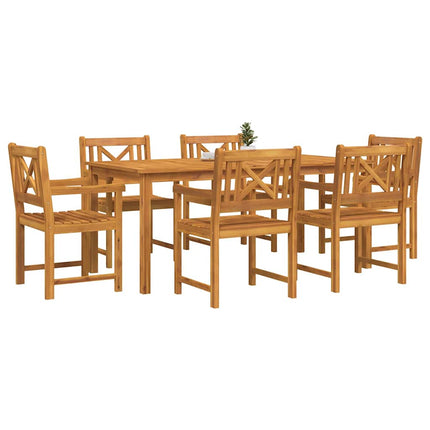 Trädgårdsmöbelset 7 pcs Brun Massivt Akaciaträ