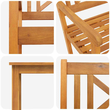 Trädgårdsmöbelset 9 pcs Brun Massivt Akaciaträ