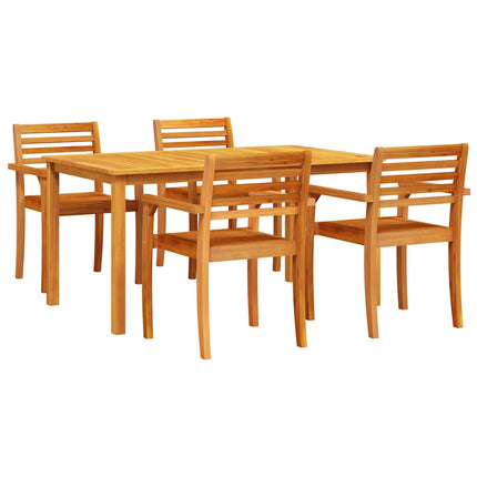 Trädgårdsmöbelset 5 pcs Brun Massivt Akaciaträ