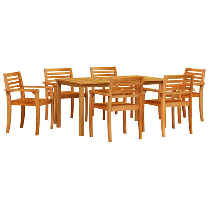 Trädgårdsmöbelset 7 pcs Brun Massivt Akaciaträ