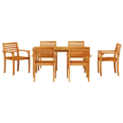 Trädgårdsmöbelset 7 pcs Brun Massivt Akaciaträ