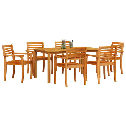 Trädgårdsmöbelset 7 pcs Brun Massivt Akaciaträ