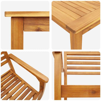 Trädgårdsmöbelset 3 pcs Brun Massivt Akaciaträ