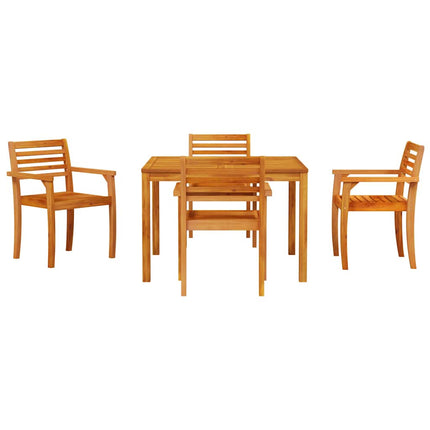 Trädgårdsmöbelset 5 pcs Brun Massivt Akaciaträ