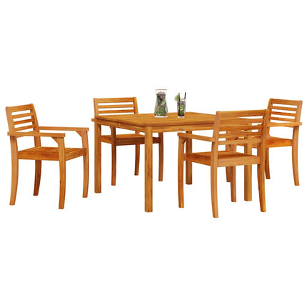 Trädgårdsmöbelset 5 pcs Brun Massivt Akaciaträ