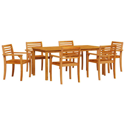 Trädgårdsmöbelset 7 pcs Brun Massivt Akaciaträ