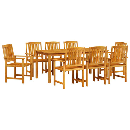 Trädgårdsmöbelset 9 pcs Brun Massivt Akaciaträ