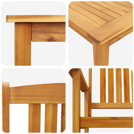 Trädgårdsmöbelset 3 pcs Brun Massivt Akaciaträ