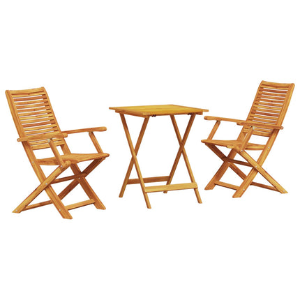 Fällbart bistroset 3 pcs Brun Massivt Akaciaträ
