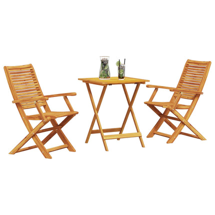 Fällbart bistroset 3 pcs Brun Massivt Akaciaträ