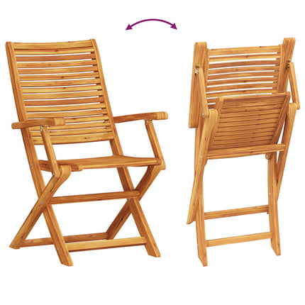 Fällbart bistroset 3 pcs Brun Massivt Akaciaträ
