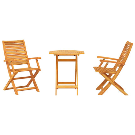 Fällbart bistroset 3 pcs Brun Massivt Akaciaträ