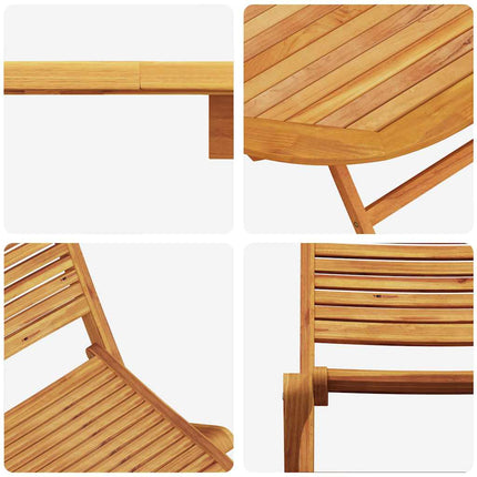 Trädgårdsmöbelset 5 pcs Brun Massivt Akaciaträ
