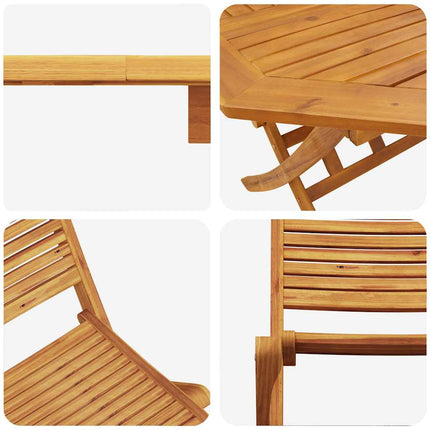 Trädgårdsmöbelset 5 pcs Brun Massivt Akaciaträ