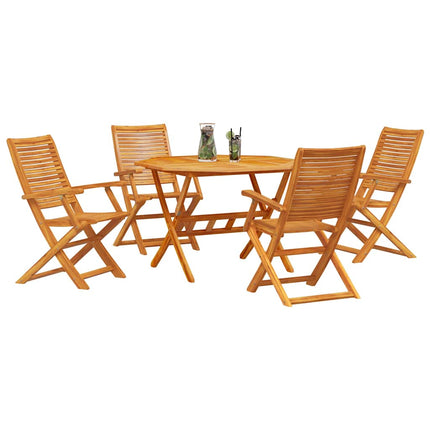 Trädgårdsmöbelset 5 pcs Brun Massivt Akaciaträ